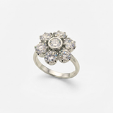 Diamond Daisy Rosette Cluster Ring in Silver