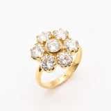 Diamond Flower Ring - Sparkly Floral Ring, Vintage Flower Ring