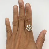 Diamond Ring, Created Diamond, Diamond Flower Ring, Flower Ring, Vintage Ring, Sparkly Ring, Vintage Flower Ring, Silver Ring, CZ Diamonds(1)