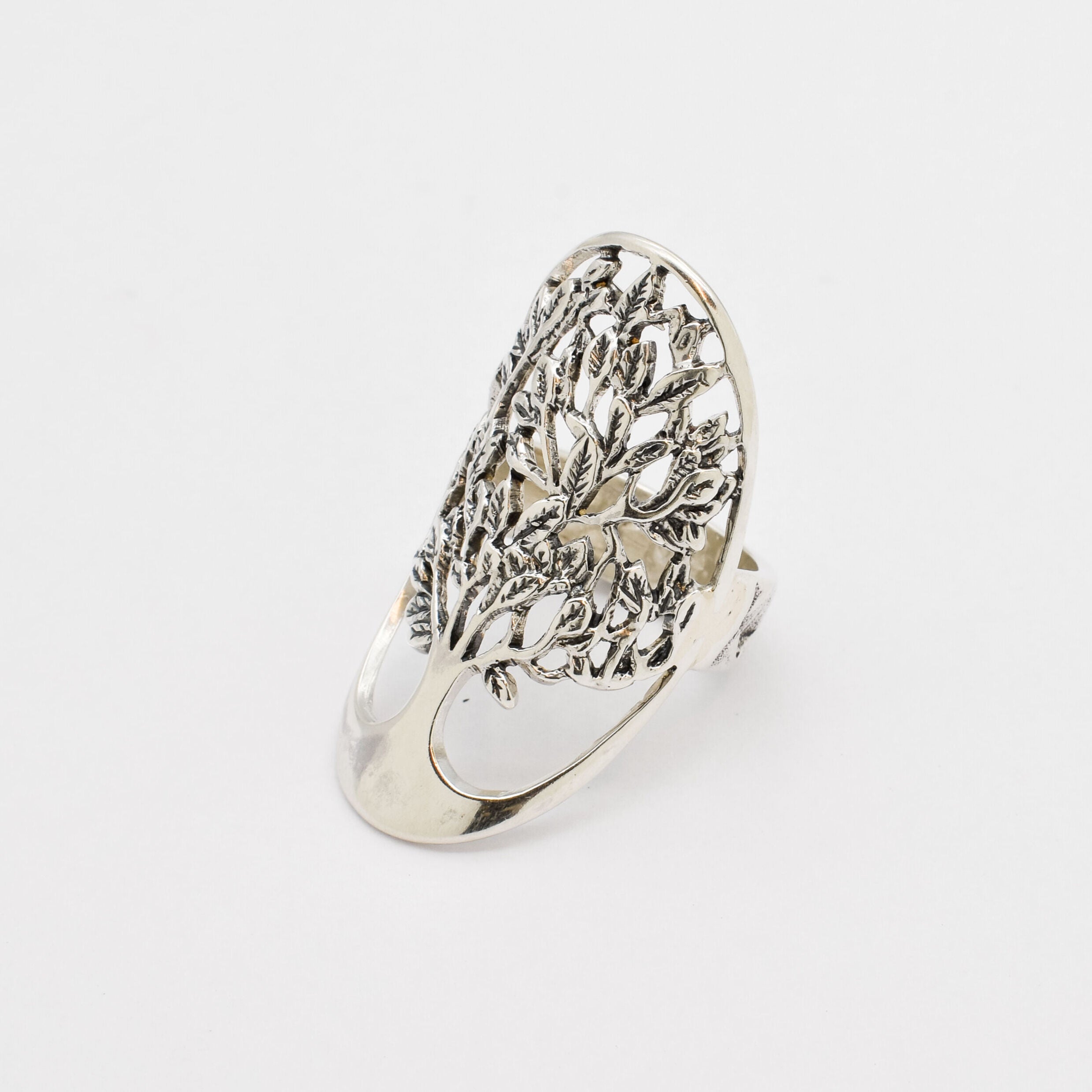Silver Tree Ring, Tree of Life Ring, Vintage Ring, Artistic Ring, Family Ring, Silver Artisan Ring, Solid Silver Ring, Silver Leaf Ring