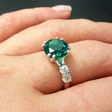 Emerald Vintage Ring - Green Promise Ring - May Birthstone Ring