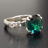 Emerald Vintage Ring - Green Promise Ring - May Birthstone Ring