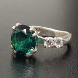 Emerald Vintage Ring - Green Promise Ring - May Birthstone Ring