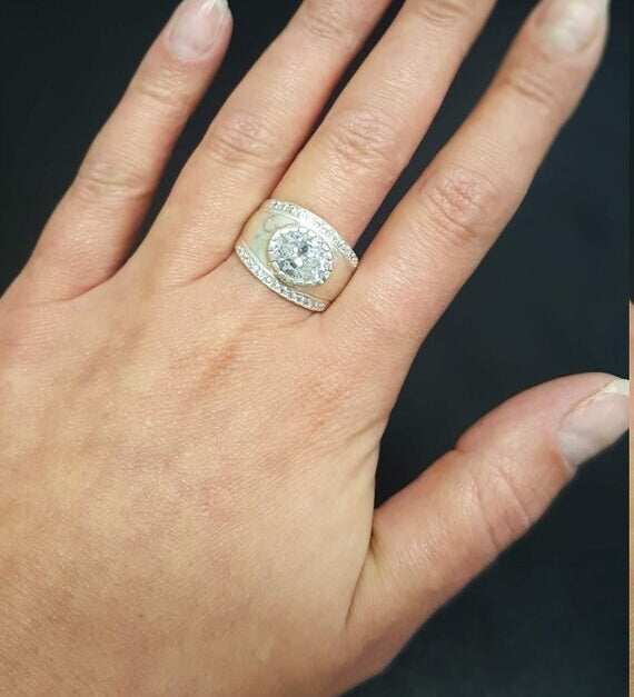 Bezel Ring, Rose Quartz Ring, Natural Rose Quartz, Pink Ring, Quartz Ring, Wide Band Ring, January Birthstone, Silver Ring, Rose Quartz