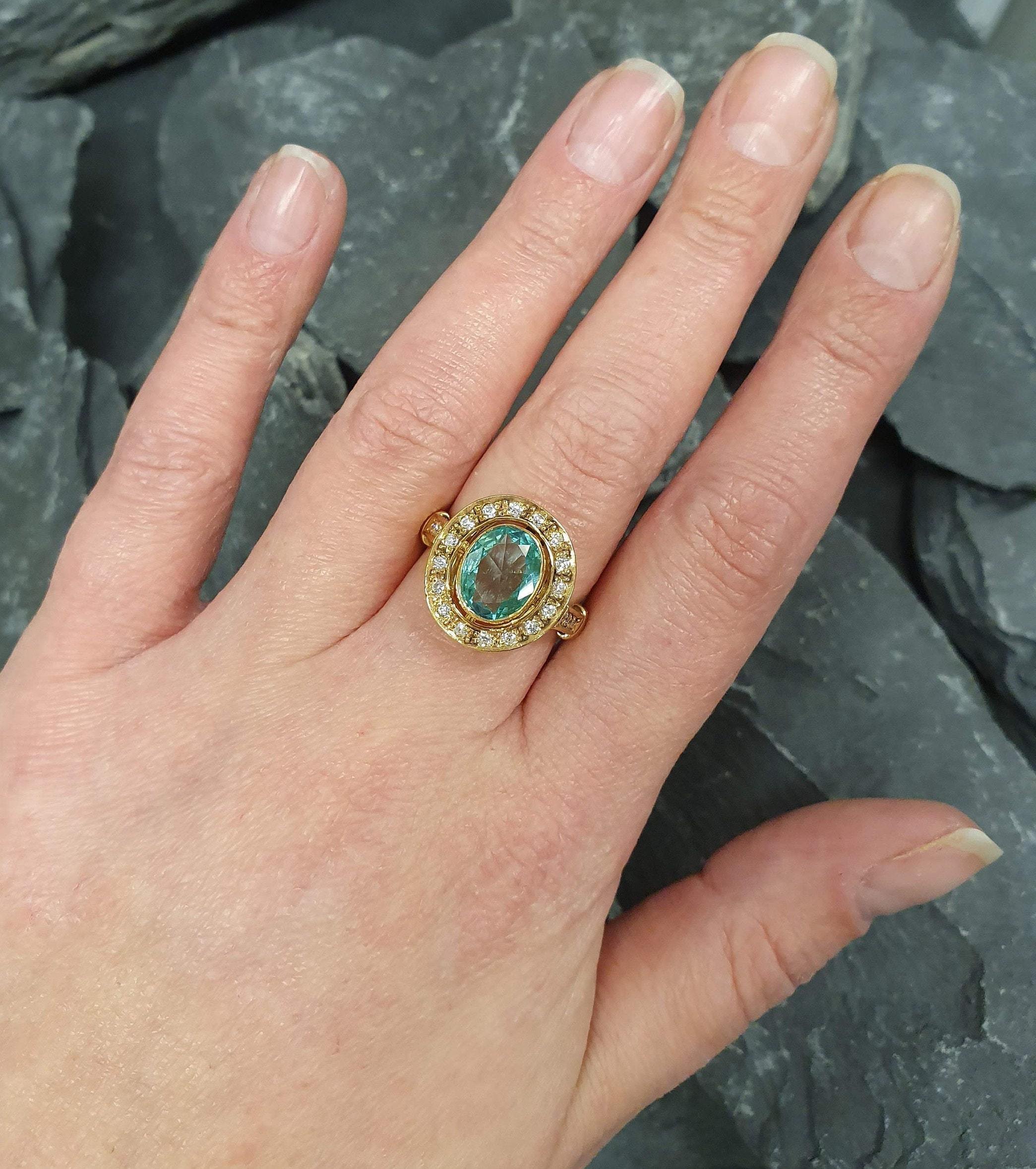 Aquamarine Ring, Created Aquamarine, Victorian Ring, Blue Vintage Ring, Unique Stone Ring, Blue Diamond Ring, Vintage Ring, 925 Silver Ring(1)