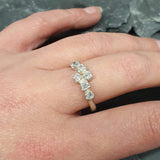 Sparkly Diamond Ring - Brilliant Bypass Ring - Clear Vintage Ring