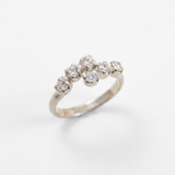 Sparkly Diamond Ring - Brilliant Bypass Ring - Clear Vintage Ring