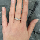 Sparkly Diamond Ring - Brilliant Bypass Ring - Clear Vintage Ring