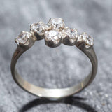 Sparkly Diamond Ring - Brilliant Bypass Ring - Clear Vintage Ring