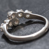 Sparkly Diamond Ring - Brilliant Bypass Ring - Clear Vintage Ring