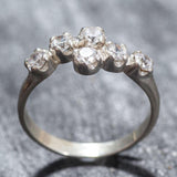 Sparkly Diamond Ring - Brilliant Bypass Ring - Clear Vintage Ring