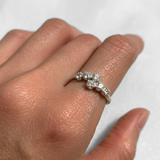 Sparkly Diamond Ring - Brilliant Bypass Ring - Clear Vintage Ring