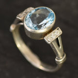 Genuine Topaz Ring - Blue Diamond Ring - Classy Vintage Ring