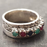 Half Eternity Band, Emerald Ring, Sapphire Ring, Ruby Ring, Wide Band Ring, Multistone Ring, Vintage Eternity Ring, Solid Silver Ring