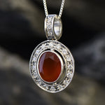 Carnelian Pendant, Oval Pendant, Natural Carnelian, August Birthstone, August Pendant, Red Agate, Red Agate Necklace, Silver Carnelian, 925