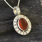 Carnelian Pendant, Oval Pendant, Natural Carnelian, August Birthstone, August Pendant, Red Agate, Red Agate Necklace, Silver Carnelian, 925