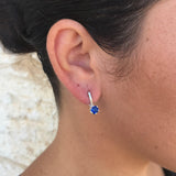 Dainty Sapphire Earrings - Blue Gemstone Earrings - Sapphire Solitaire Earrings