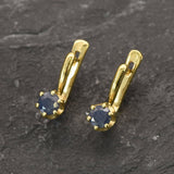 Dainty Sapphire Earrings - Blue Gemstone Earrings - Sapphire Solitaire Earrings