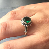 Round Emerald Ring - Vintage Emerald Ring - Green Vintage Ring