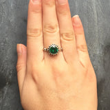 Round Emerald Ring - Vintage Emerald Ring - Green Vintage Ring