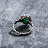 Round Emerald Ring - Vintage Emerald Ring - Green Vintage Ring