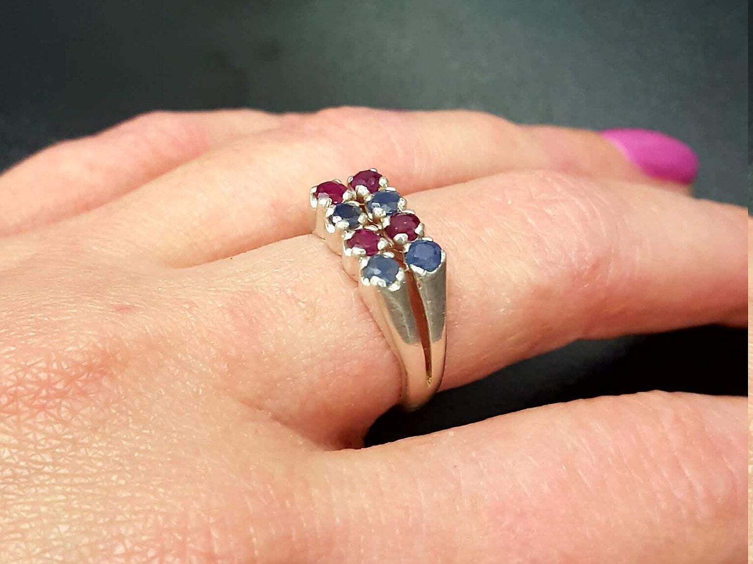 Elegant 925 Sterling Silver Natural Sapphire Ring with channel-set round blue sapphire, symbolizing sincerity and truth.