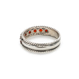 Garnet Stackable Band - Half Eternity Ring - Vintage Garnet Band