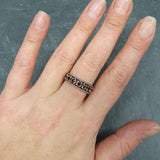 Garnet Stackable Band - Half Eternity Ring - Vintage Garnet Band