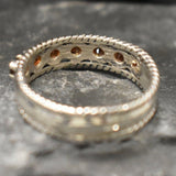 Garnet Stackable Band - Half Eternity Ring - Vintage Garnet Band