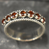 Garnet Stackable Band - Half Eternity Ring - Vintage Garnet Band