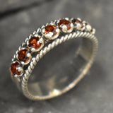 Garnet Stackable Band - Half Eternity Ring - Vintage Garnet Band