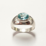 Stylish Aquamarine Ring in 925 Sterling Silver with bezel setting, perfect for everyday wear and meaningful gifting for loved ones.