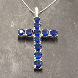 Stunning 925 Sterling Silver Created Sapphire Pendant with blue sapphire, a timeless accessory for everyday elegance and birthdays.