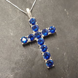 Dazzling Created Sapphire Pendant in 925 Sterling Silver, featuring a round blue sapphire—perfect for special moments and daily charm.