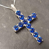 Created Sapphire Pendant in sterling silver, showcasing a round blue sapphire, ideal for daily wear and heartfelt gifts.