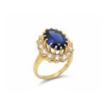 Charming created Sapphire Ring in 18k Gold Vermeil, ideal for September birthdays and elegant everyday wear.