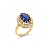Charming created Sapphire Ring in 18k Gold Vermeil, ideal for September birthdays and elegant everyday wear.