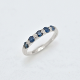 Natural Sapphire Ring made in 925 Sterling Silver with Round Natural Blue Sapphire in Channel-Set setting, September Birthstone gift idea, symbolizes sincerity, truth, and faithfulness, ideal for everyday wear and perfect for birthday gifting and special occasions.