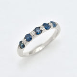 Natural Sapphire Ring made in 925 Sterling Silver with Round Natural Blue Sapphire in Channel-Set setting, September Birthstone gift idea, symbolizes sincerity, truth, and faithfulness, ideal for everyday wear and perfect for birthday gifting and special occasions.