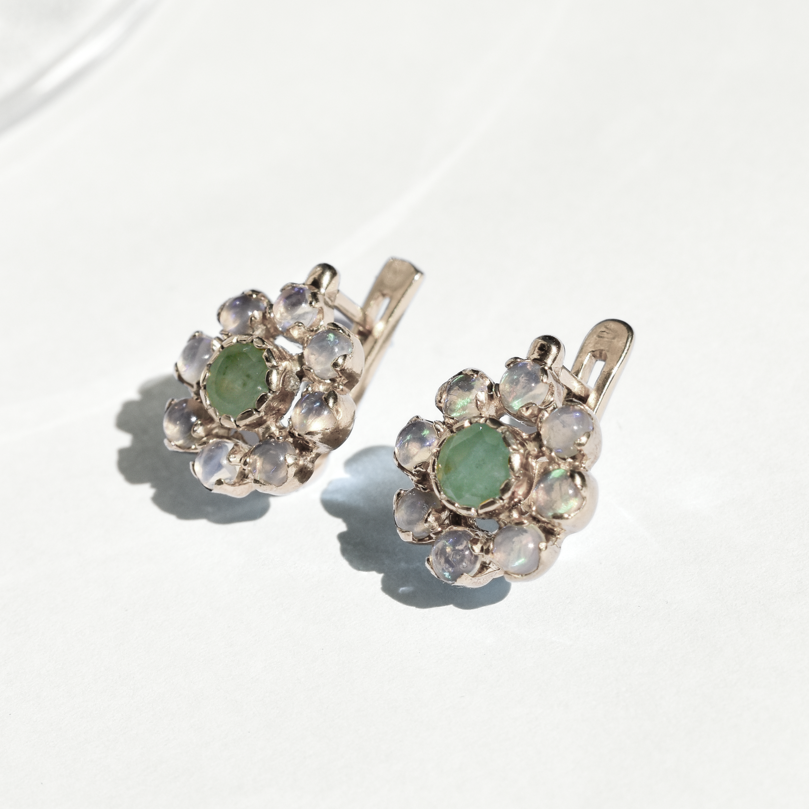 Natural Emerald Earrings made in 925 Sterling Silver with Round Natural Green Emerald in Cluster setting, May Birthstone gift idea, symbolizes growth, harmony, and deep emotional healing, ideal for everyday wear and perfect for birthday gifting and special occasions.