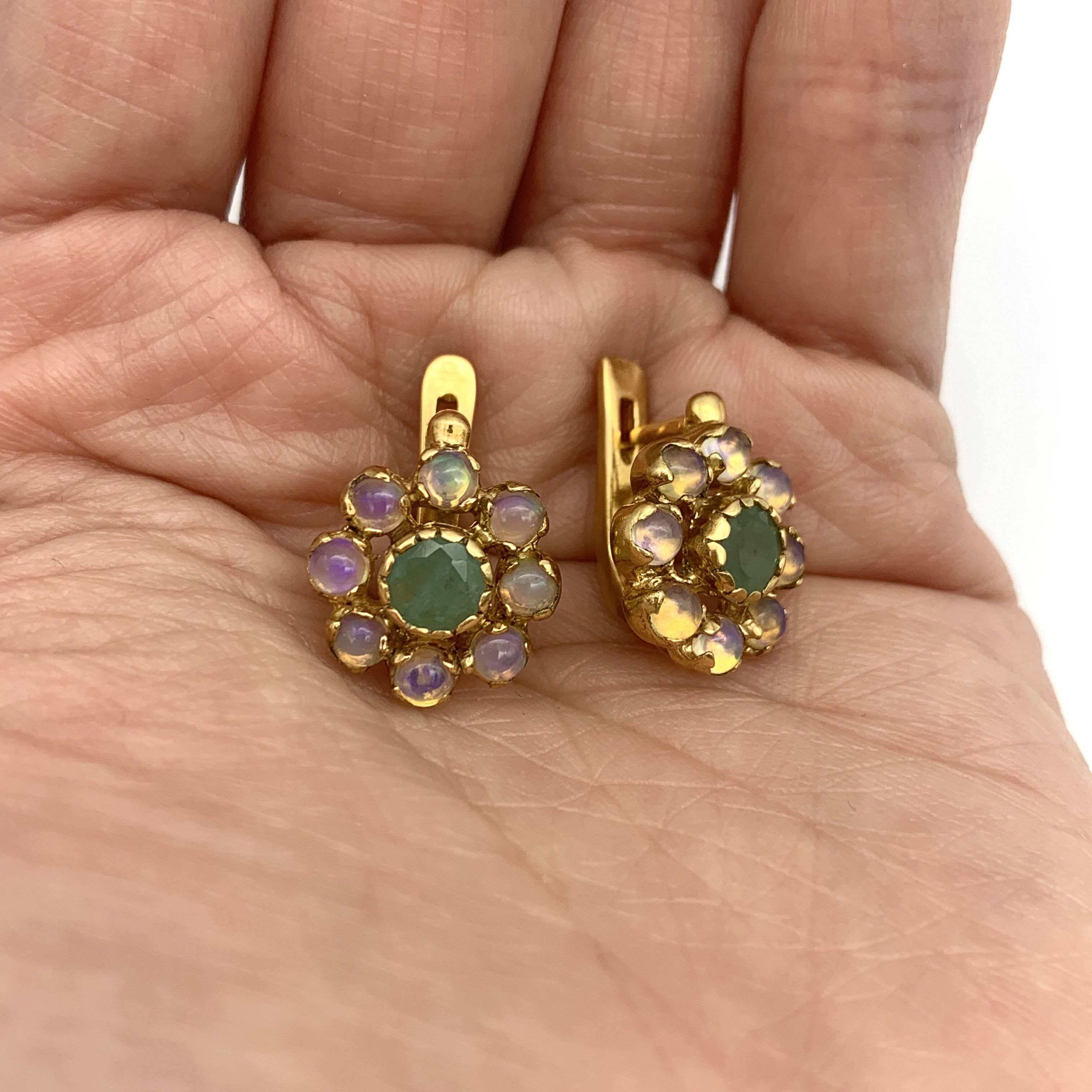 Stunning 18k Gold Vermeil Natural Emerald Earrings, perfect for May birthdays and everyday elegance.
