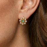 Stunning 18k Gold Vermeil Natural Emerald Earrings, perfect for May birthdays and everyday elegance.