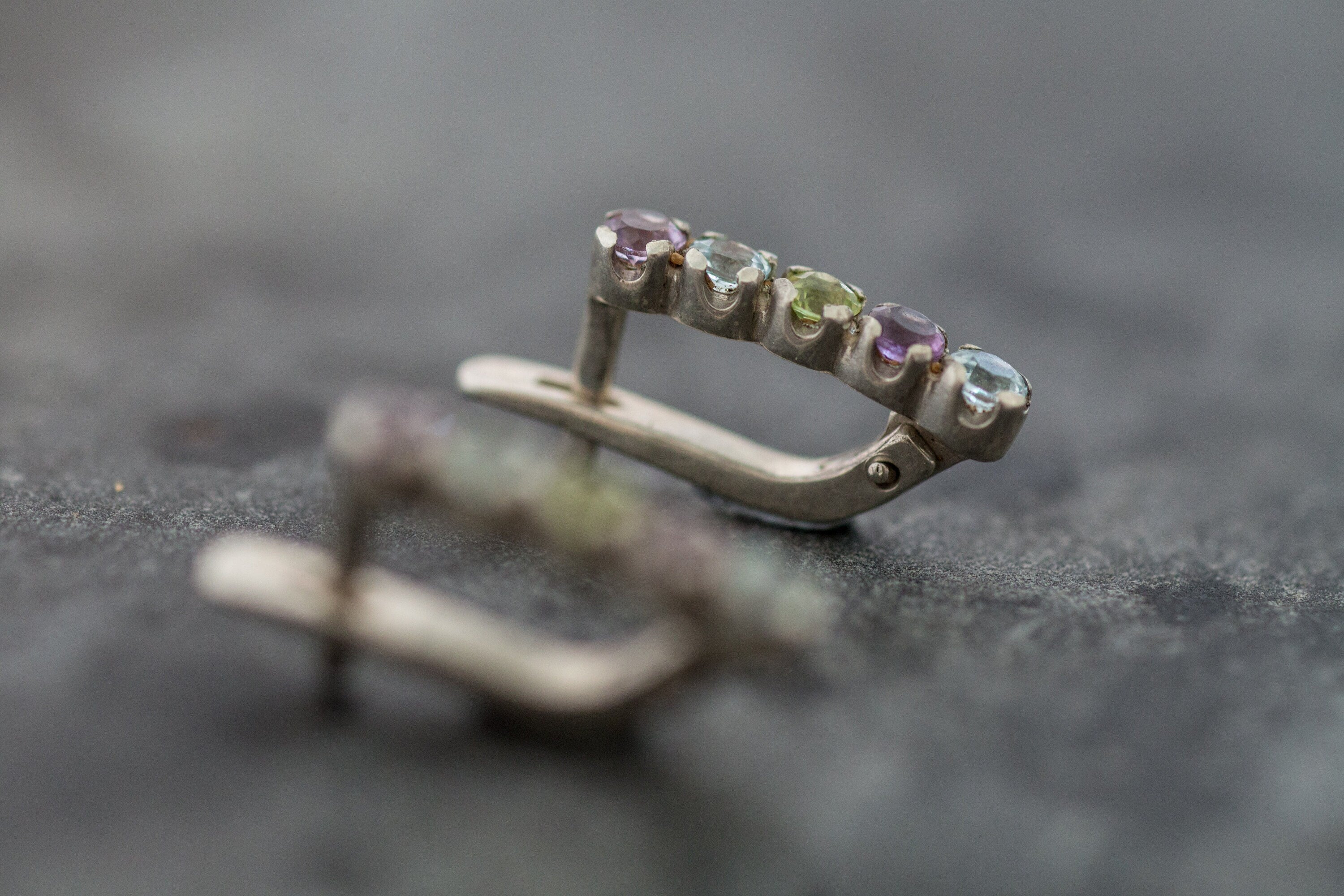 Topaz Earrings, Natural Topaz, Long Studs, Amethyst Earrings, Peridot Earrings, Blue Topaz Earrings, Birthstone Earrings, Silver Earrings