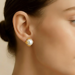 Elegant 18k Gold Vermeil Natural Pearl Earrings, perfect June birthstone gift, embodying purity for any occasion.