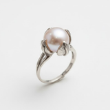 Natural Pearl Ring made in 925 Sterling Silver with Natural White Pearl in Prong setting, June Birthstone gift idea, symbolizes purity and integrity, ideal for everyday wear and perfect for birthday gifting and special occasions.