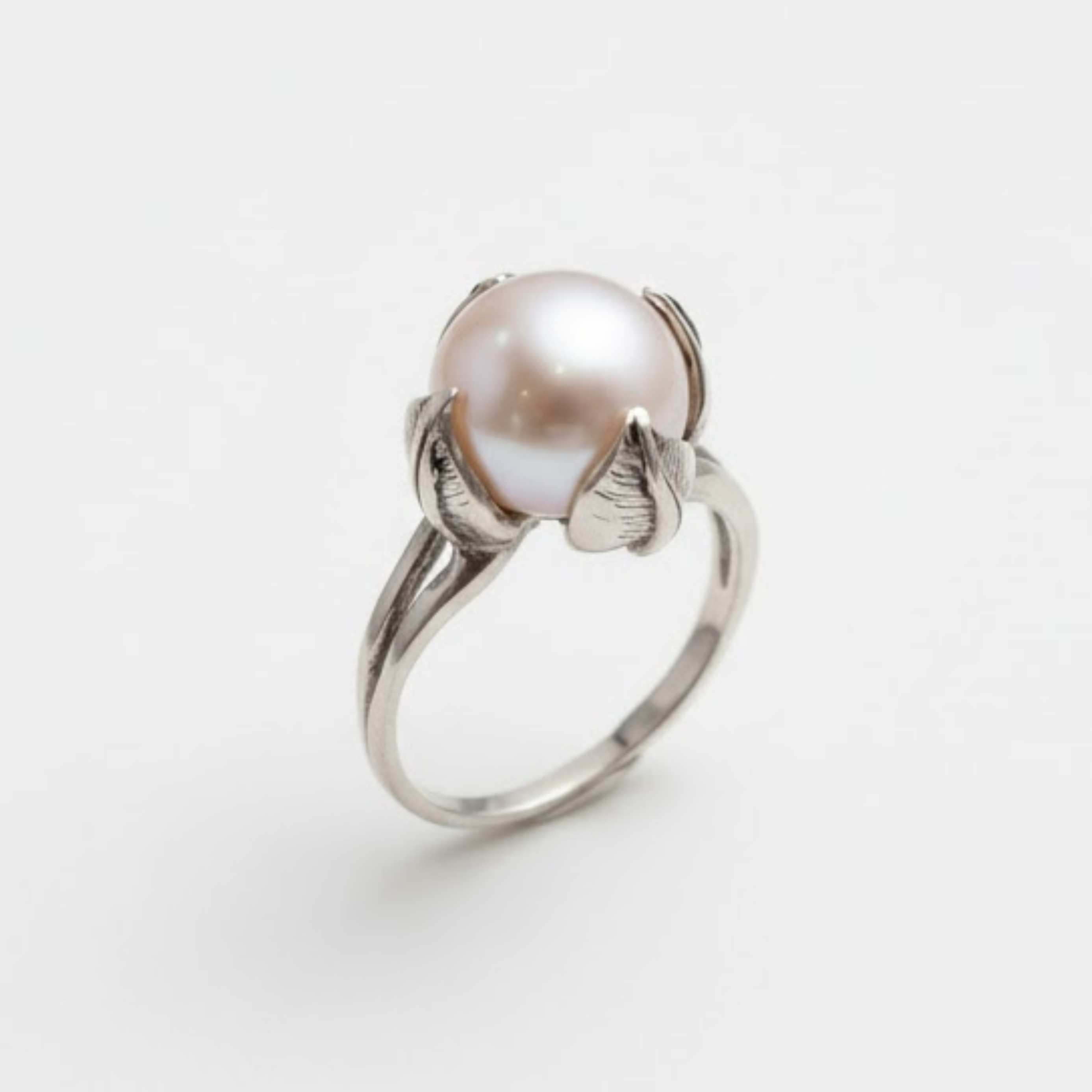 Natural Pearl Ring made in 925 Sterling Silver with Natural White Pearl in Prong setting, June Birthstone gift idea, symbolizes purity and integrity, ideal for everyday wear and perfect for birthday gifting and special occasions.