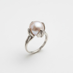 Natural Pearl Ring made in 925 Sterling Silver with Natural White Pearl in Prong setting, June Birthstone gift idea, symbolizes purity and integrity, ideal for everyday wear and perfect for birthday gifting and special occasions.