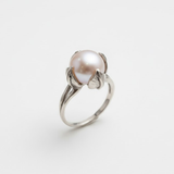 Natural Pearl Ring made in 925 Sterling Silver with Natural White Pearl in Prong setting, June Birthstone gift idea, symbolizes purity and integrity, ideal for everyday wear and perfect for birthday gifting and special occasions.