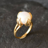 Leaf Ring, White Pearl Ring, Natural Pearl, Natural Pearl Ring, Flower Pearl Ring, June Birthstone, Solid Silver Ring, 925 Silver Ring(1)