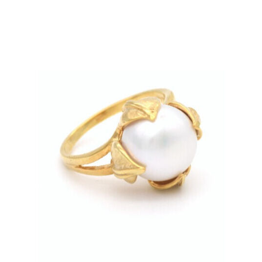 Leaf Ring, White Pearl Ring, Natural Pearl, Natural Pearl Ring, Flower Pearl Ring, June Birthstone, Solid Silver Ring, 925 Silver Ring(1)